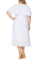 Kiyonna Plus Size Lucy Eyelet Dress - White