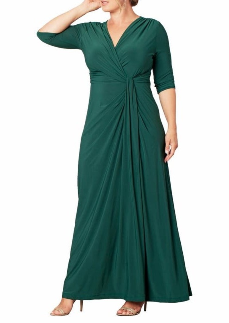Kiyonna Romanced by Moonlight Glitter A-Line Jersey Gown