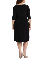 Kiyonna Women's Plus Size Sweetheart Knit Wrap Dress - Black