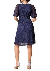 Kiyonna Women's Starry Sequin Lace V-Neck Cocktail Dress with Pockets - Teal topaz