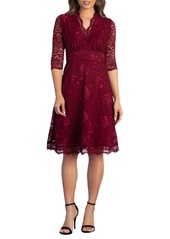 Kiyonna Women's Mademoiselle Lace Cocktail Dress with Sleeves - Onyx