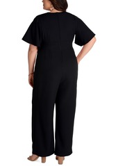 Kiyonna Plus Size Charisma Crepe Jumpsuit - Nouveau navy