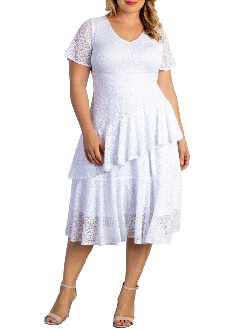 Kiyonna Women's Plus Size Harmony Lace Dress - Pearl