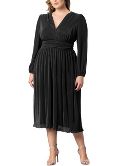 Kiyonna Women's Plus Size Sophie Pleated Cocktail Dress - Onyx