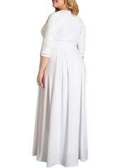 Kiyonna Women's Plus Size Starlight Sequined Wedding Gown - White