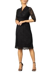 Kiyonna Women's Scalloped Boudoir Lace Cocktail Dress - Onyx