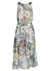 Kobi Halperin Allison Anthos Print Chiffon Midi-Dress