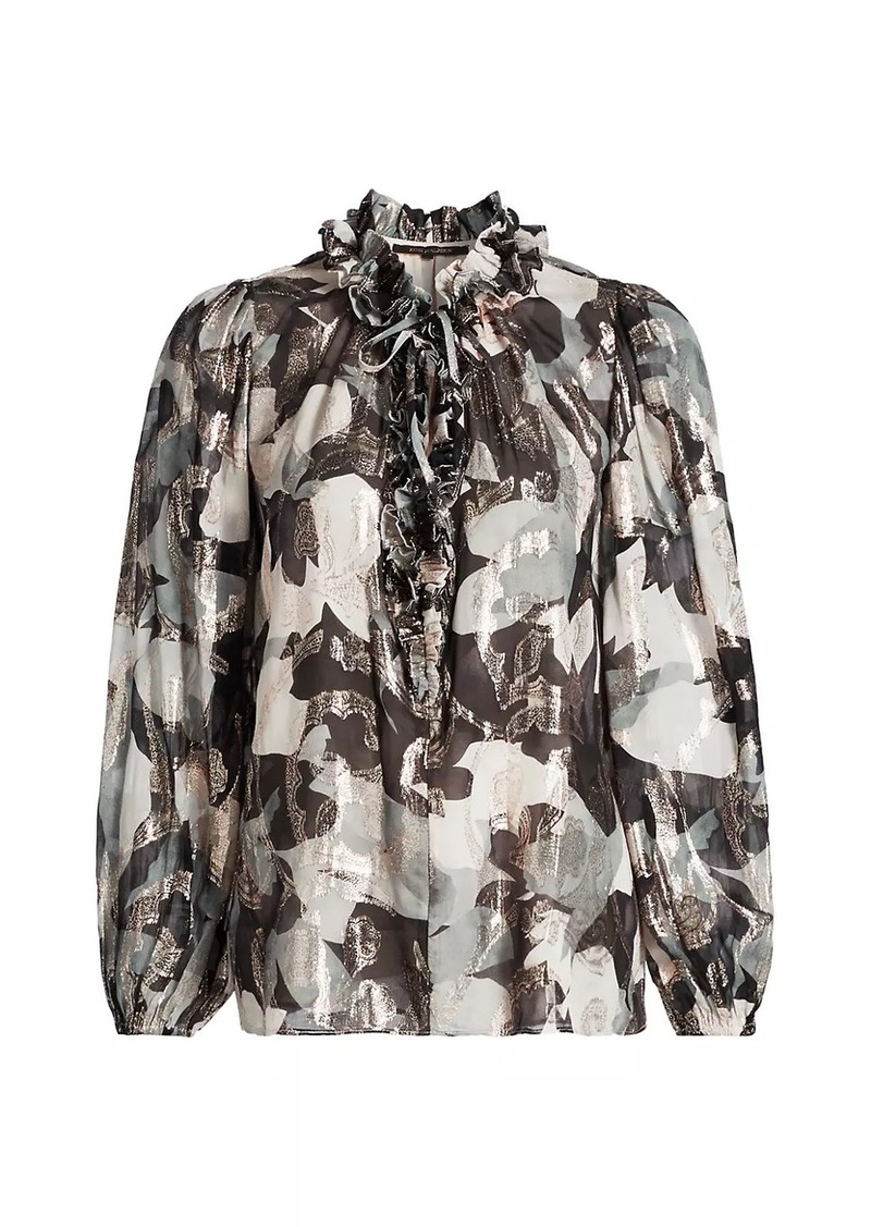 Kobi Halperin Boden Abstract Silk-Blend Blouse