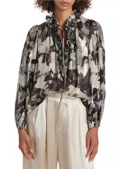 Kobi Halperin Boden Abstract Silk-Blend Blouse