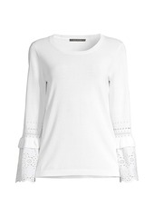 Kobi Halperin Claudette Fringe Bell-Sleeve Sweater