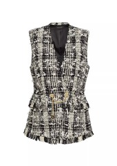 Kobi Halperin Danni Plaid Tweed Fitted Vest