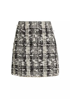 Kobi Halperin Dune Plaid Tweed Miniskirt