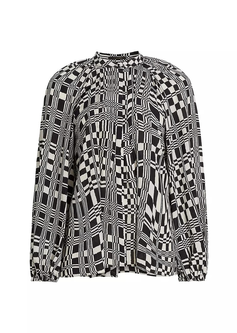 Kobi Halperin Elia Check Long-Sleeve Blouse