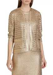 Kobi Halperin Eve Metallic Openwork Sweater