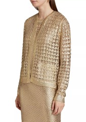 Kobi Halperin Eve Metallic Openwork Sweater