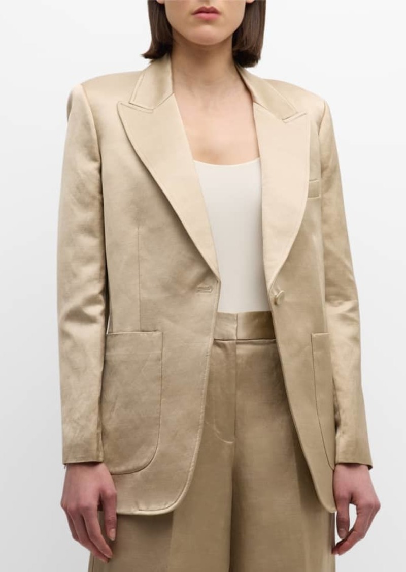 Kobi Halperin Francesca Single-Button Satin Jacket