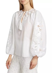 Kobi Halperin Gloria Embroidered Cotton-Silk Voile Blouse