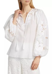 Kobi Halperin Gloria Embroidered Cotton-Silk Voile Blouse