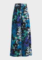 Kobi Halperin Hadley High-Rise Wide-Leg Floral-Print Pants