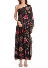 Kobi Halperin Hazel Floral Chiffon One-Shoulder Maxi Dress