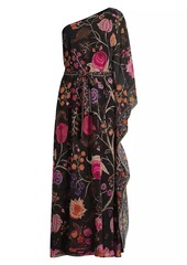 Kobi Halperin Hazel Floral Chiffon One-Shoulder Maxi Dress