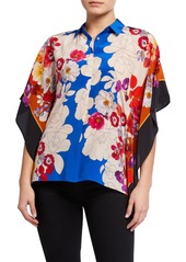 Kobi Halperin Isadora Floral-Print Button-Front Silk Blouse
