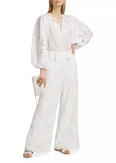 Kobi Halperin Kat Lace Wide-Leg Pants