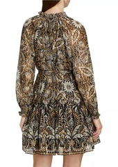 Kobi Halperin Kaye Metallic Jacquard Tie-Waist Dress