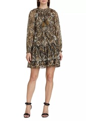 Kobi Halperin Kaye Metallic Jacquard Tie-Waist Dress