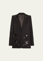 Kobi Halperin Autumn Single-Button Sequin Embroidered Jacket