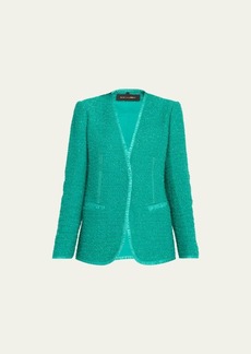 Kobi Halperin Evangeline V-Neck Snap-Front Tweed Jacket