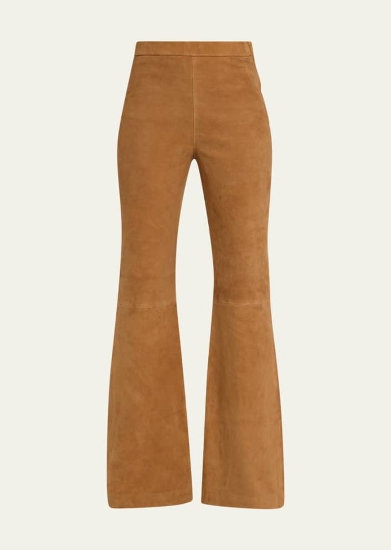 Kobi Halperin Joelle High-Rise Suede Flare Pants