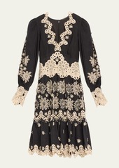 Kobi Halperin Matilda Beaded Floral-Embroidered Midi Dress