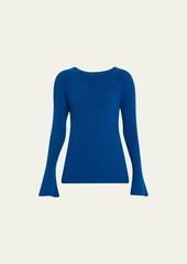 Kobi Halperin Mercer Flare-Sleeve Ribbed Wool Sweater