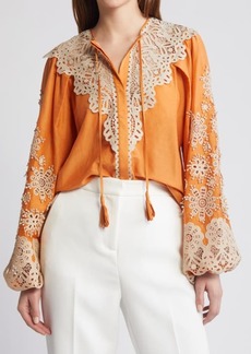 KOBI HALPERIN Norma Long Sleeve Cotton & Silk Top