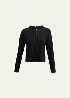 Kobi Halperin Scarlett Hooded Zip-Front Rhinestone Sweater