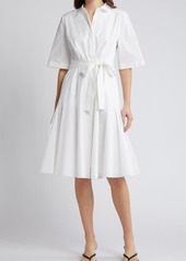 KOBI HALPERIN Tiffany Ruffle Hem Tie Waist Shirtdress