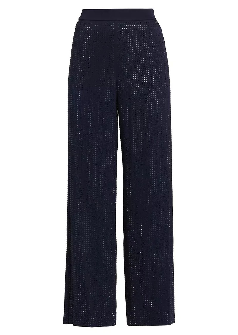 Kobi Halperin Lane Embellished Silk-Blend Wide-Leg Pants