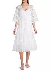 Kobi Halperin Liza Eyelet Midi-Dress