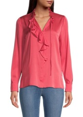 Kobi Halperin Maya Ruffled Stretch-Silk Blouse