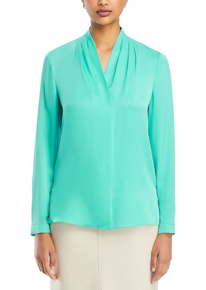 Kobi Halperin Nellie Womens Silk Surplice Blouse