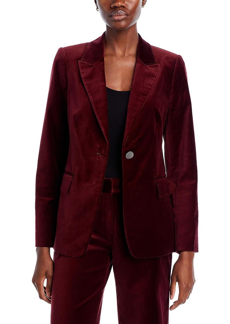 Kobi Halperin Ramsey Womens Velvet Suit Separate One-Button Blazer