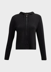 Kobi Halperin Scarlett Hooded Zip-Front Rhinestone Sweater