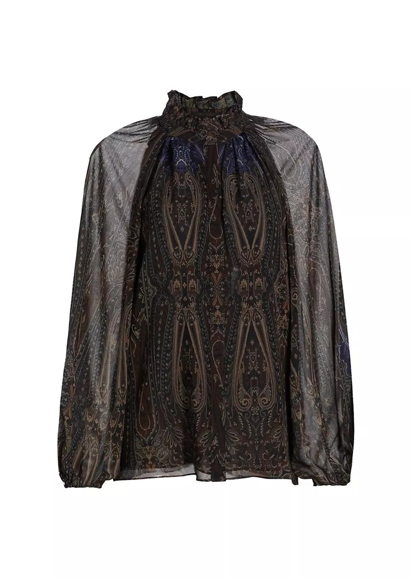 Kobi Halperin Sofiana Paisley Chiffon Blouse