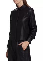 Kobi Halperin Westie Faux Leather Button-Up Blouse