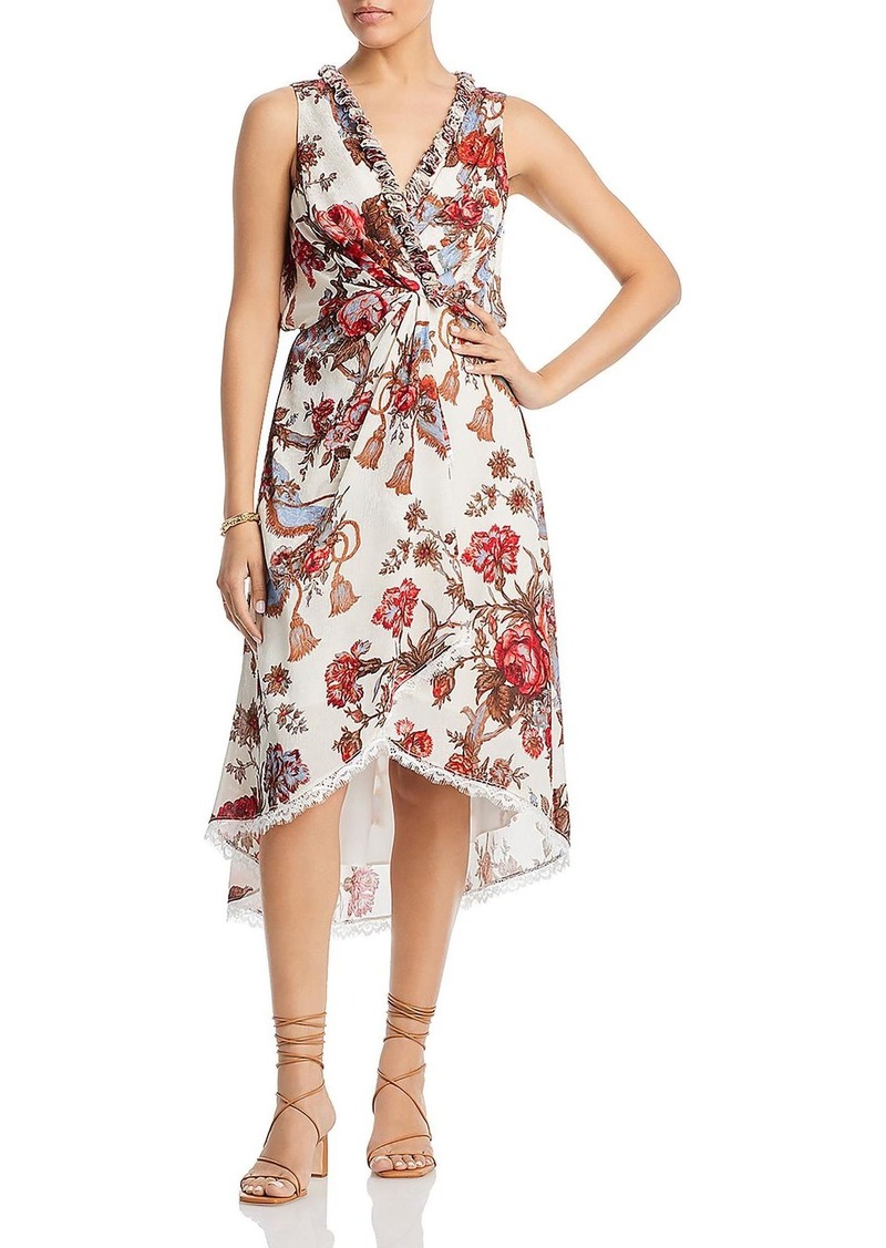 Kobi Halperin Womens Chiffon Floral Midi Dress