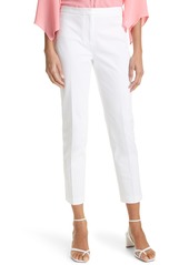 KOBI HALPERIN Ziva Stretch Cotton Blend Ankle Trousers in White at Nordstrom