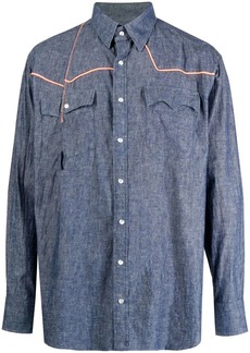 Kolor cotton piped-trim shirt