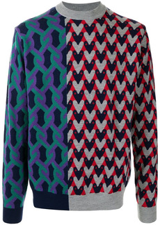 Kolor geometric-print wool jumper