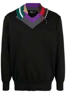Kolor multi-ribbed neck jumper